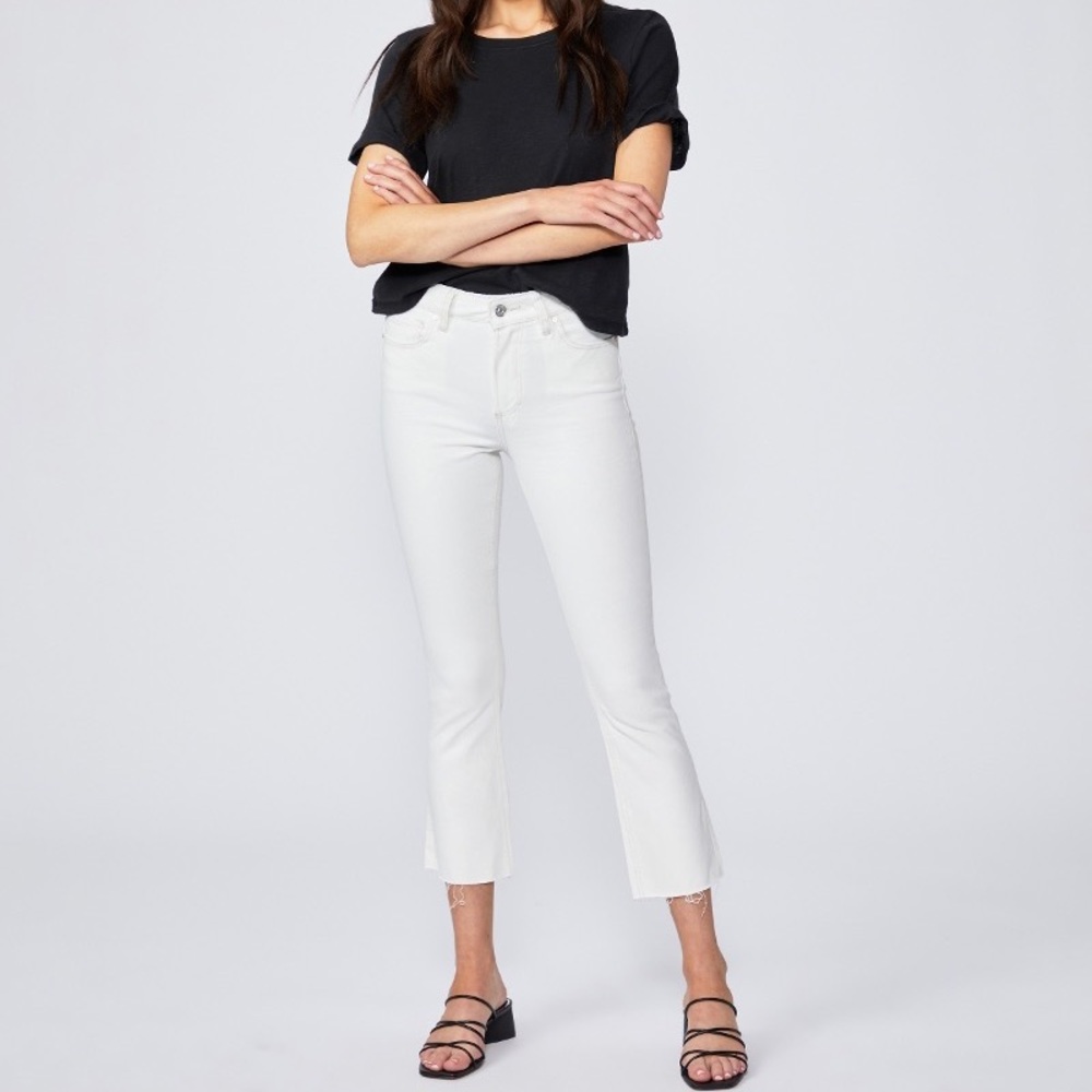 PAIGE Colette Crop - White Size 24 Kick Flare